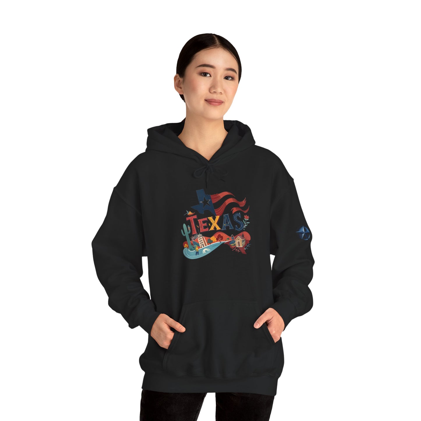 Texas Pride Hooded Sweatshirt - Unisex Heavy Blend, Cozy Texas Apparel, Graphic Sweatshirt for Men & Women, Gift for Texans, State [...]