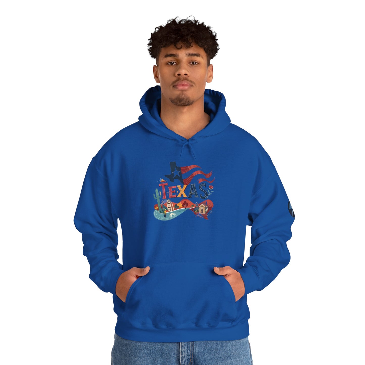 Texas Pride Hooded Sweatshirt - Unisex Heavy Blend, Cozy Texas Apparel, Graphic Sweatshirt for Men & Women, Gift for Texans, State [...]