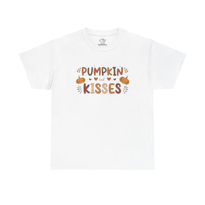 Fall Vibes Unisex Heavy Cotton Tee - Pumpkin Kisses Tee, Autumn Shirt, Halloween Apparel, Cozy Fall Outfit, Seasonal Gift