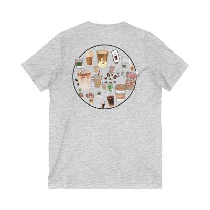 Coffee Lover V-Neck Tee, Unisex T-Shirt for Baristas, Gift for Coffee Enthusiasts, Cute Coffee Shirt, Funny Coffee Apparel