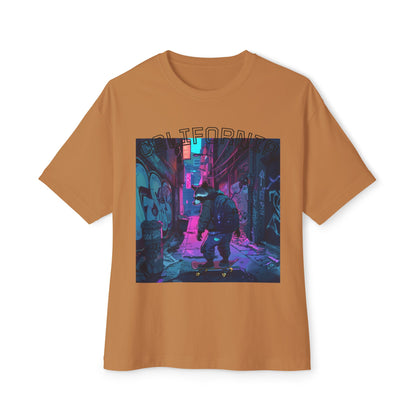 Vibrant Street Art Boxy Tee, Oversized Graphic Tee, Casual Wear, Urban Outfit, Gift for Art Lovers, Trendy Summer Top