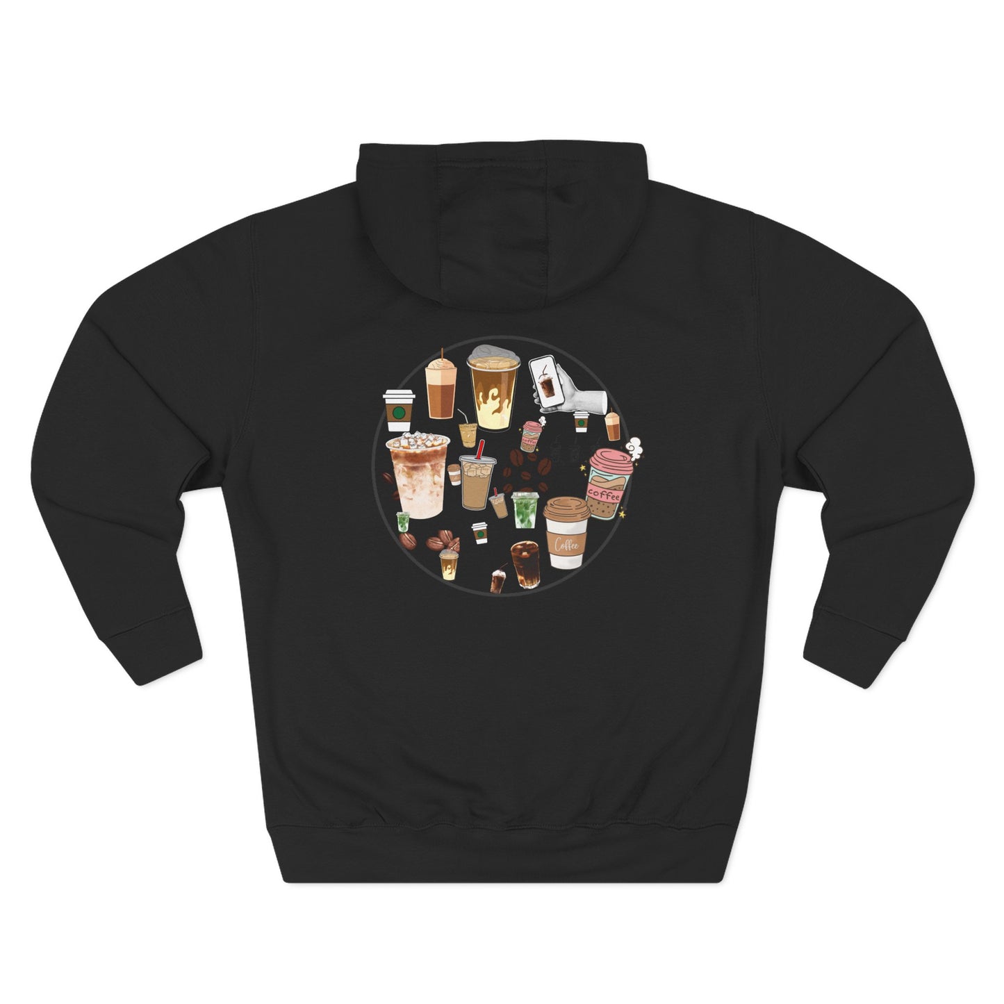 Cozy Coffee Lover Hoodie, Fleece Pullover, Gift for Coffee Enthusiasts, Casual Wear, Fun Coffee Design, Warm Layer