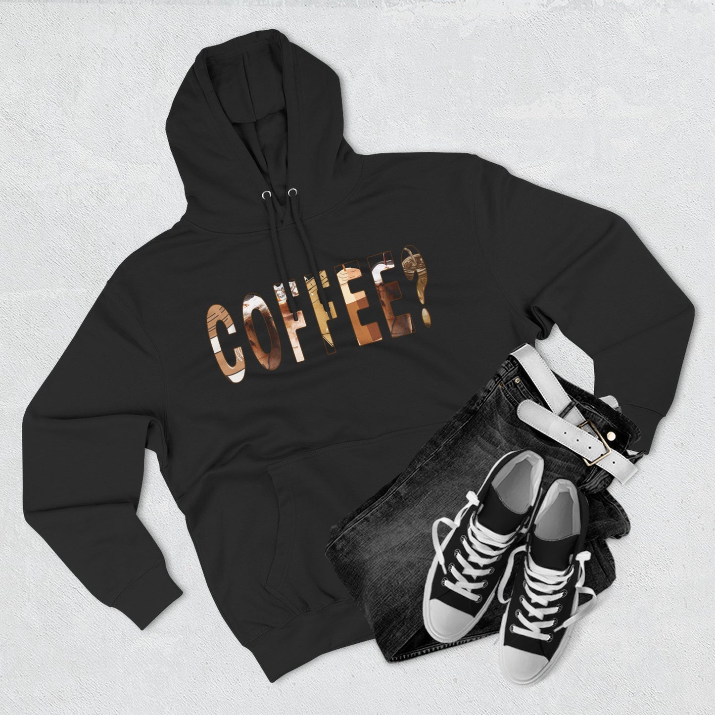 Cozy Coffee Lover Hoodie, Fleece Pullover, Gift for Coffee Enthusiasts, Casual Wear, Fun Coffee Design, Warm Layer