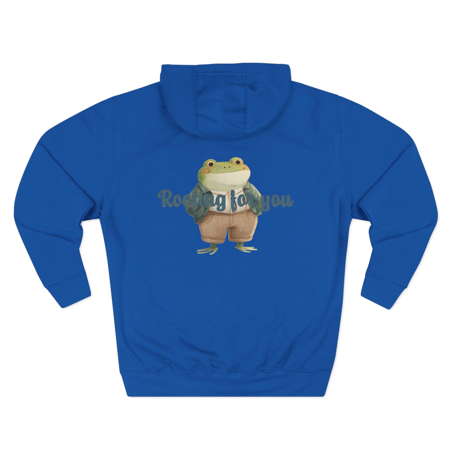 Encouraging Frog Fleece Hoodie, Gift for Friends, Motivational Apparel, Cute Animal Sweatshirt, Supportive Layering Piece