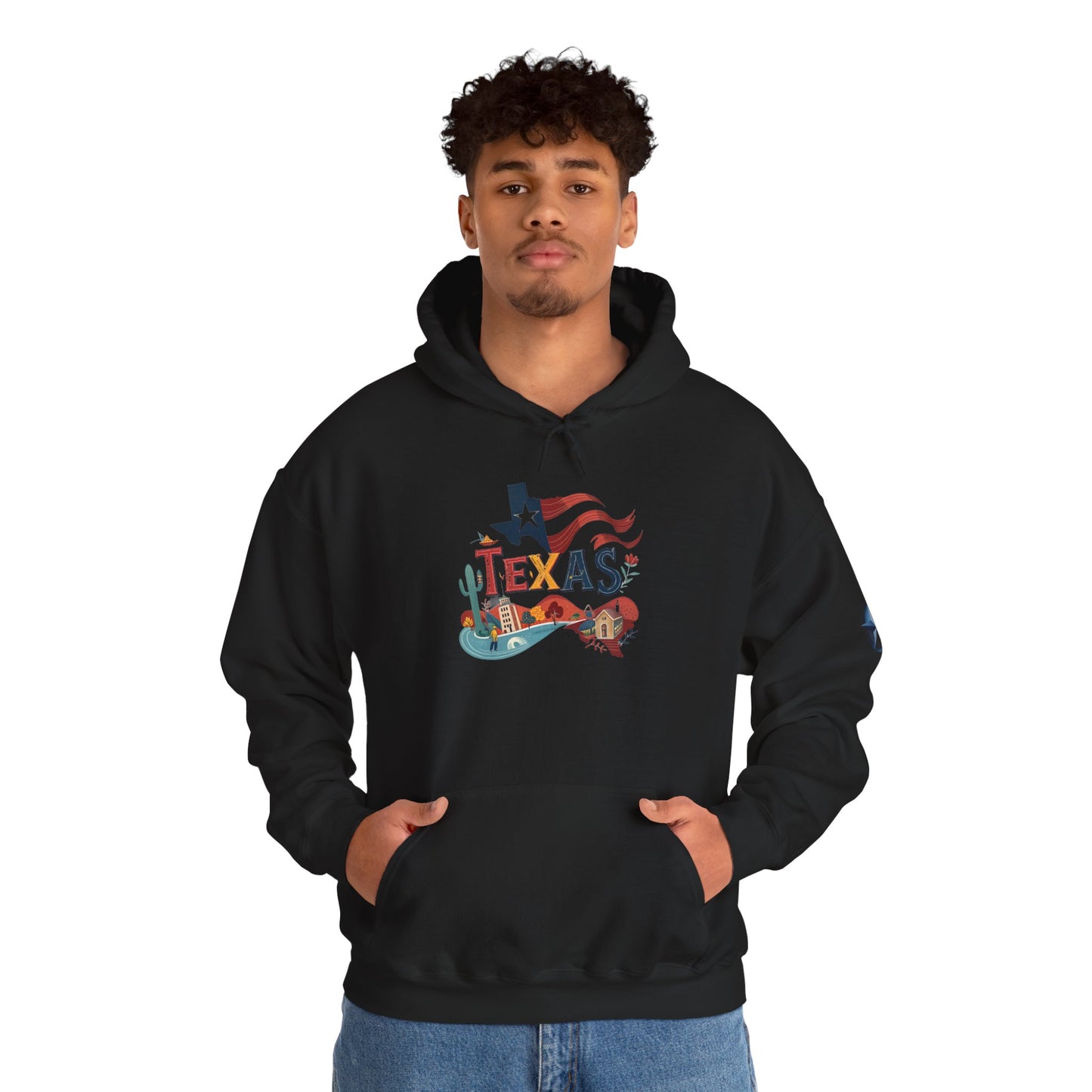 Texas Pride Hooded Sweatshirt - Unisex Heavy Blend, Cozy Texas Apparel, Graphic Sweatshirt for Men & Women, Gift for Texans, State [...]