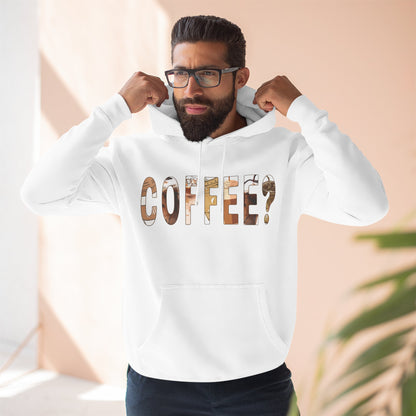 Cozy Coffee Lover Hoodie, Fleece Pullover, Gift for Coffee Enthusiasts, Casual Wear, Fun Coffee Design, Warm Layer