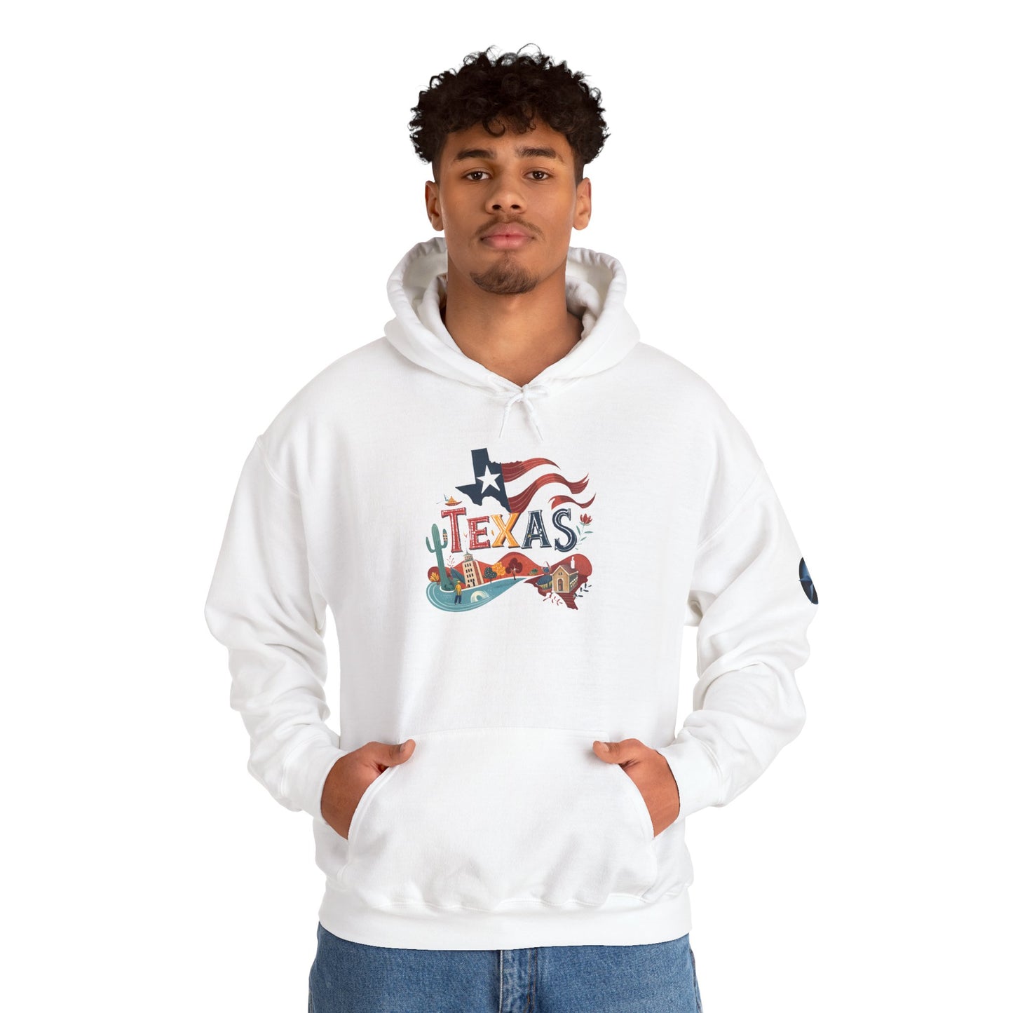 Texas Pride Hooded Sweatshirt - Unisex Heavy Blend, Cozy Texas Apparel, Graphic Sweatshirt for Men & Women, Gift for Texans, State [...]