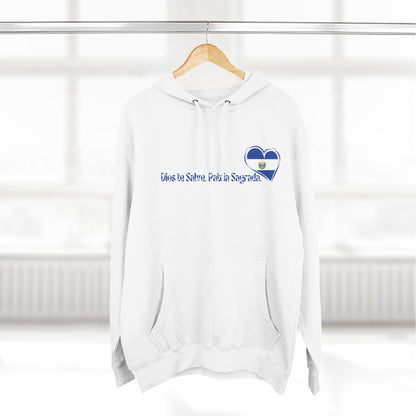 Heartfelt Fleece Hoodie, Celebrate Salvadorean Independence, Fall Wardrobe Essential, Cozy Gift for Nature Lovers, Perfect for September Events