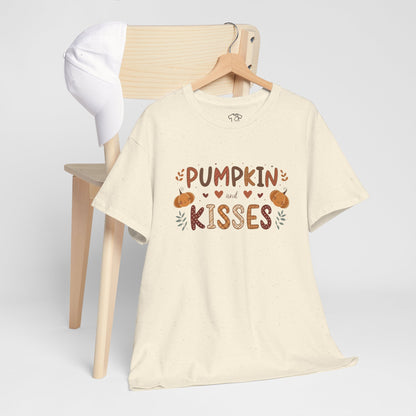 Fall Vibes Unisex Heavy Cotton Tee - Pumpkin Kisses Tee, Autumn Shirt, Halloween Apparel, Cozy Fall Outfit, Seasonal Gift
