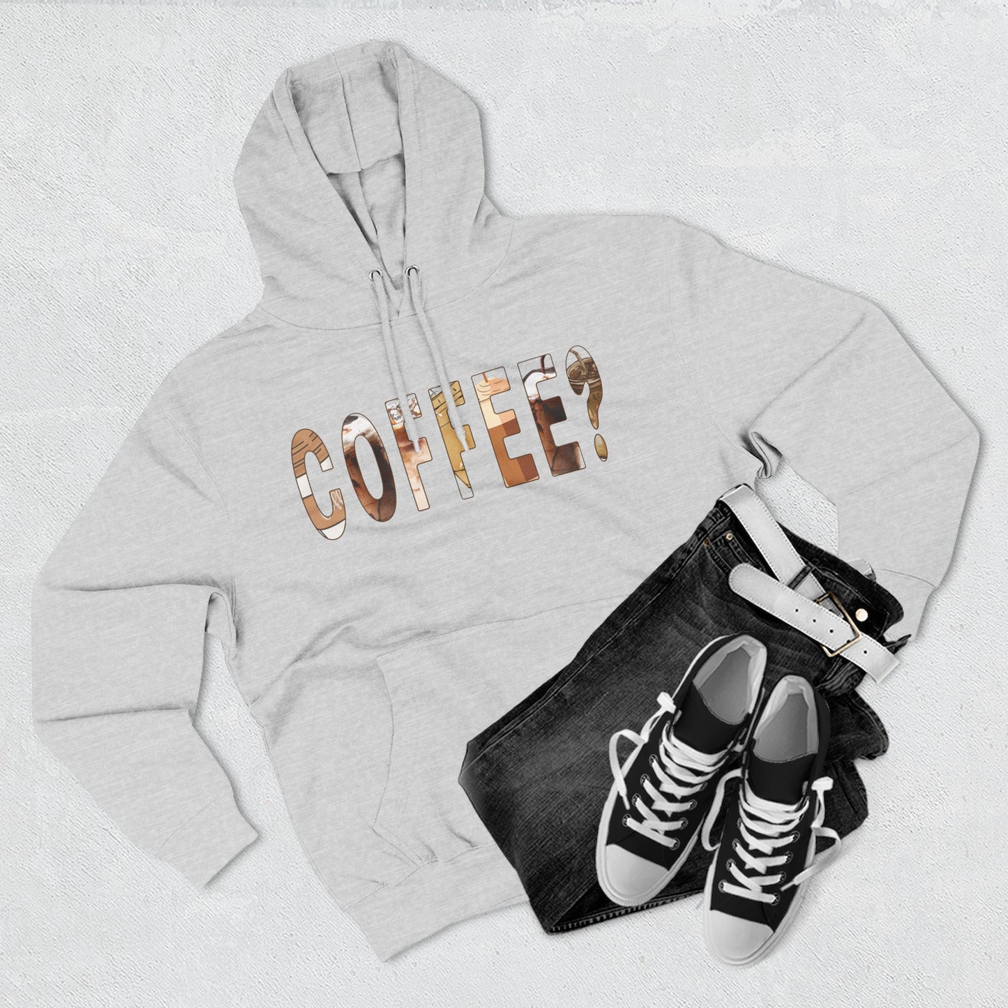 Cozy Coffee Lover Hoodie, Fleece Pullover, Gift for Coffee Enthusiasts, Casual Wear, Fun Coffee Design, Warm Layer