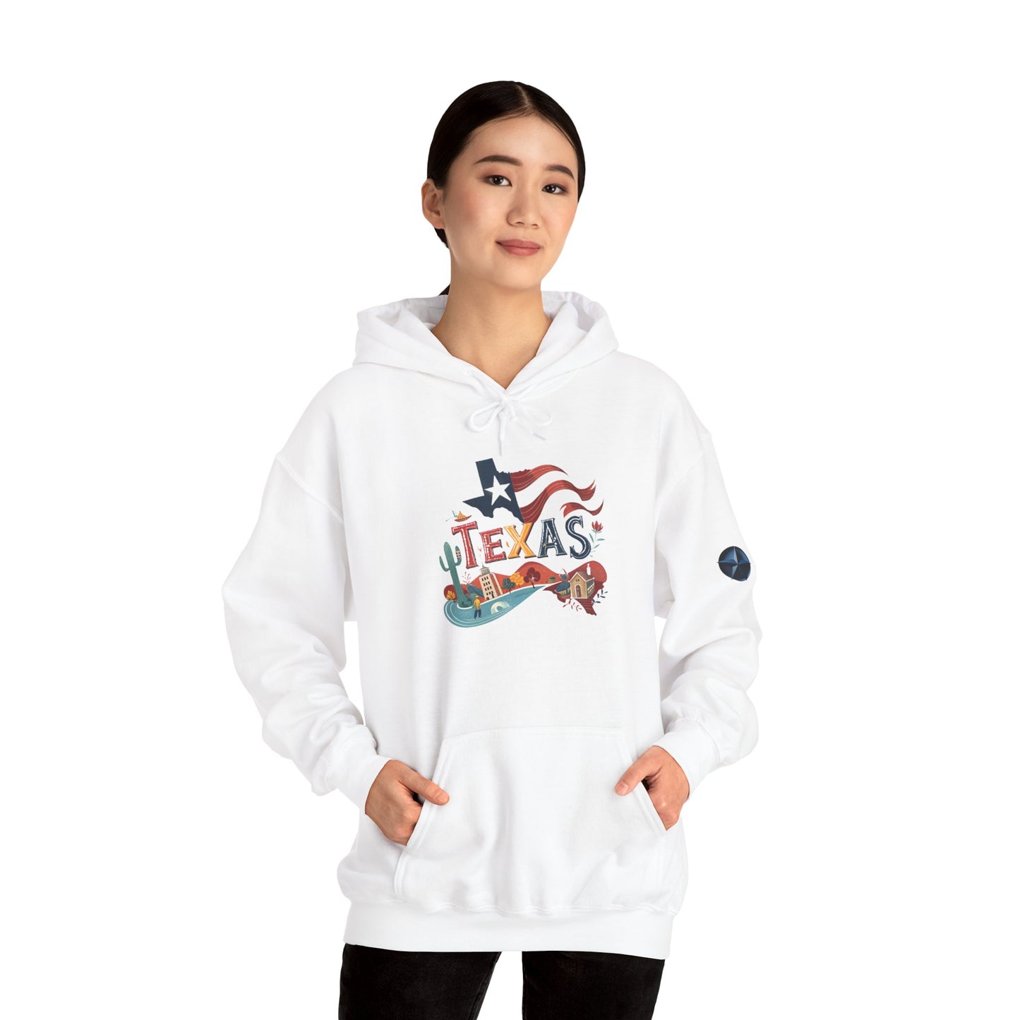 Texas Pride Hooded Sweatshirt - Unisex Heavy Blend, Cozy Texas Apparel, Graphic Sweatshirt for Men & Women, Gift for Texans, State [...]