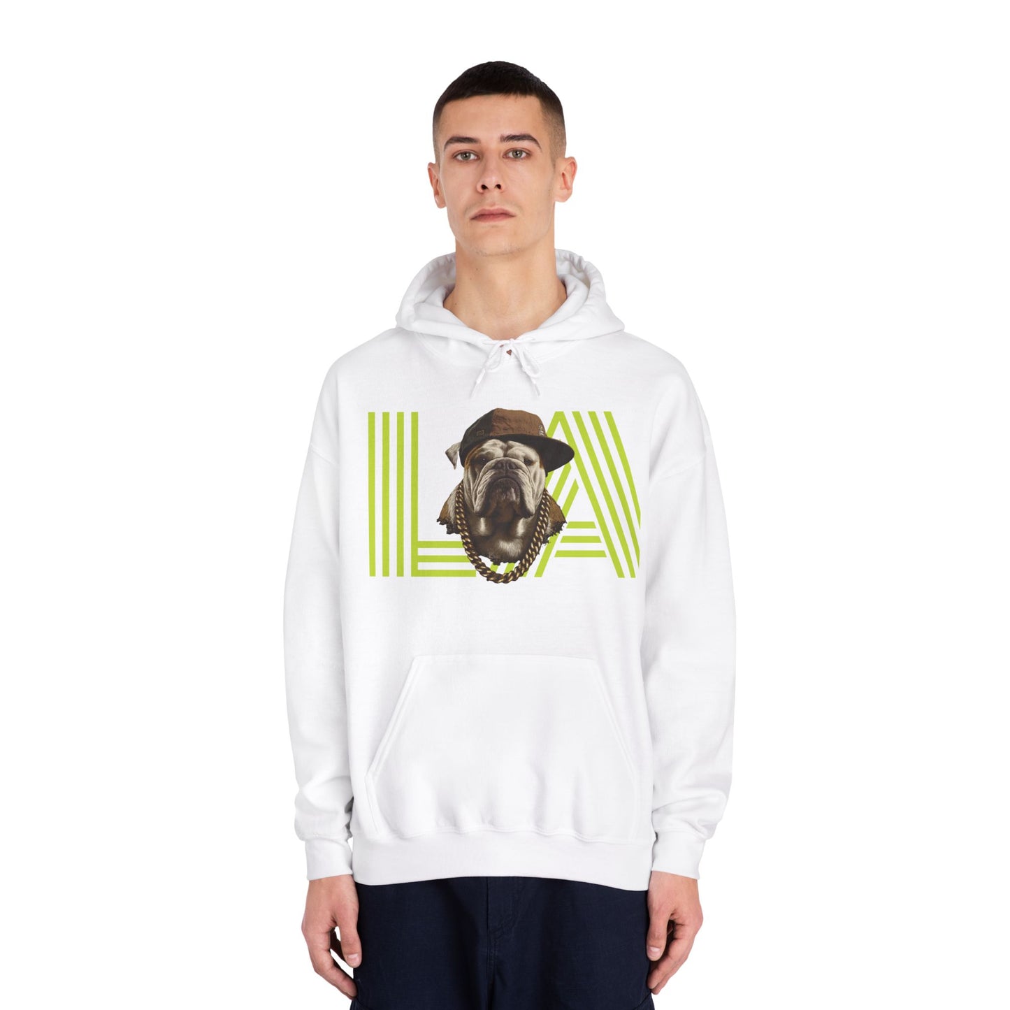 LA & BIG RACKS Hooded Sweatshirt, Unisex Hoodie, Funny Sweatshirt, Gift for Dog Lovers, Casual Wear, Streetwear Style