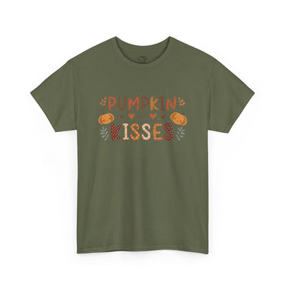 Fall Vibes Unisex Heavy Cotton Tee - Pumpkin Kisses Tee, Autumn Shirt, Halloween Apparel, Cozy Fall Outfit, Seasonal Gift