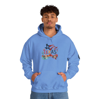 Texas Pride Hooded Sweatshirt - Unisex Heavy Blend, Cozy Texas Apparel, Graphic Sweatshirt for Men & Women, Gift for Texans, State [...]