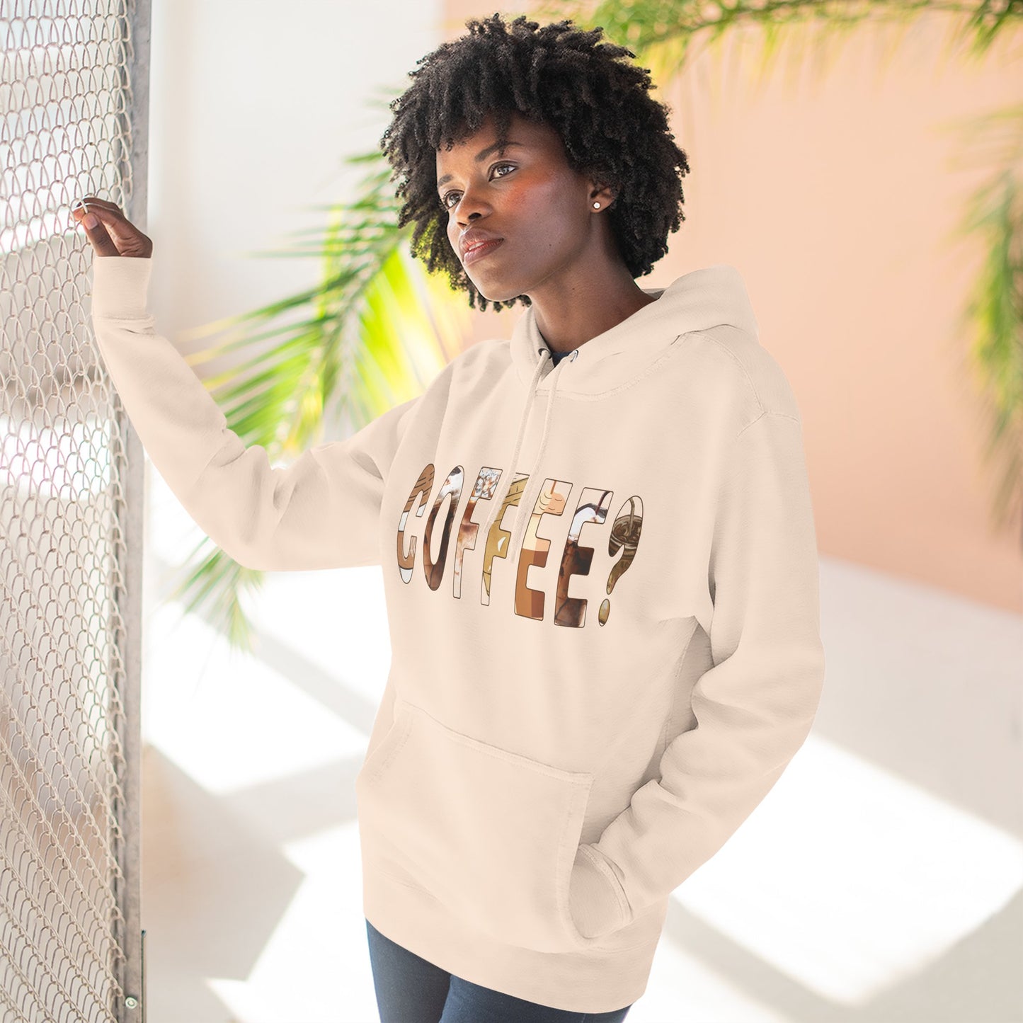 Cozy Coffee Lover Hoodie, Fleece Pullover, Gift for Coffee Enthusiasts, Casual Wear, Fun Coffee Design, Warm Layer