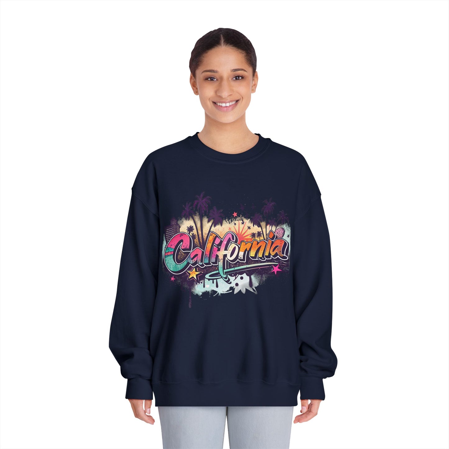 California Vibes Crewneck Sweatshirt | Perfect for Casual Outings, Travel, Spring, Summer, Gift for Friends