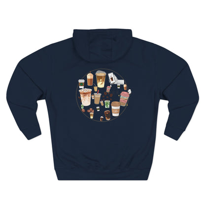 Cozy Coffee Lover Hoodie, Fleece Pullover, Gift for Coffee Enthusiasts, Casual Wear, Fun Coffee Design, Warm Layer