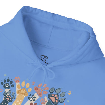 Colorful Paw Print Hooded Sweatshirt - Perfect for Pet Lovers, Animal Enthusiasts, Gifts for Birthdays, Holidays, Cozy Casual Wear