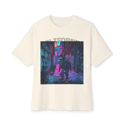 Vibrant Street Art Boxy Tee, Oversized Graphic Tee, Casual Wear, Urban Outfit, Gift for Art Lovers, Trendy Summer Top