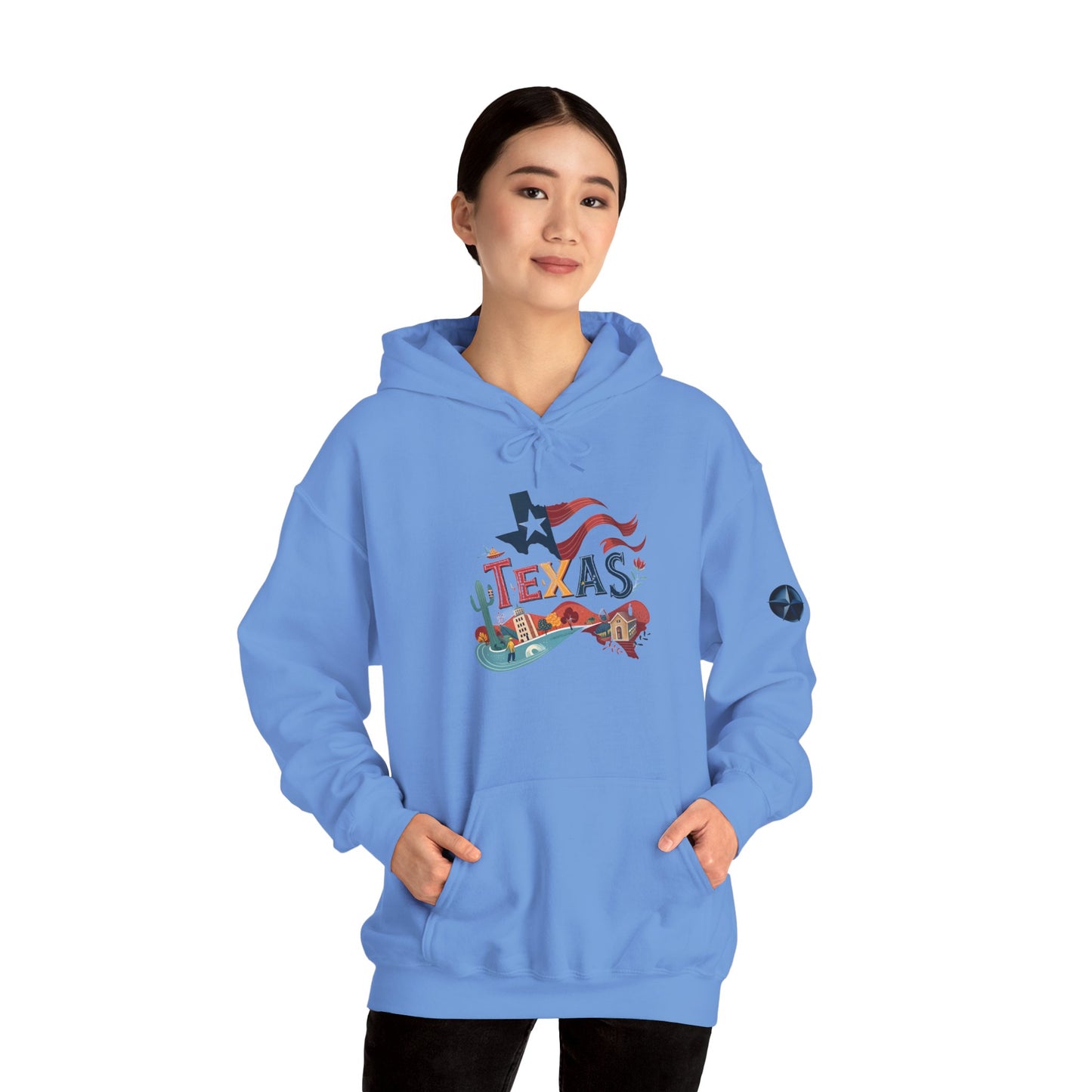 Texas Pride Hooded Sweatshirt - Unisex Heavy Blend, Cozy Texas Apparel, Graphic Sweatshirt for Men & Women, Gift for Texans, State [...]