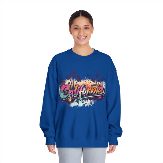 California Vibes Crewneck Sweatshirt | Perfect for Casual Outings, Travel, Spring, Summer, Gift for Friends