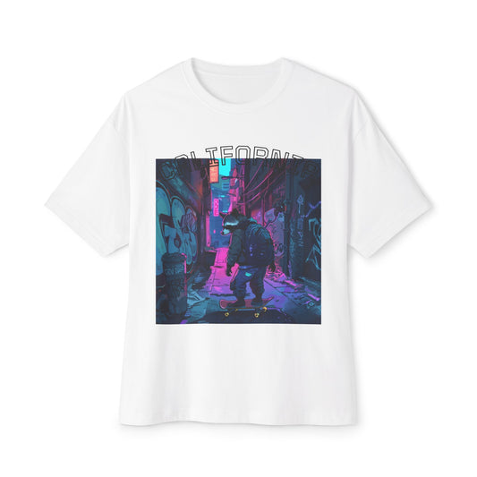 Vibrant Street Art Boxy Tee, Oversized Graphic Tee, Casual Wear, Urban Outfit, Gift for Art Lovers, Trendy Summer Top