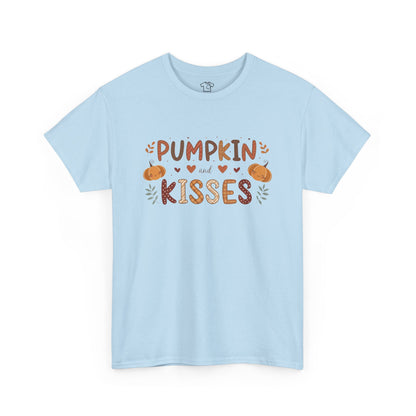 Fall Vibes Unisex Heavy Cotton Tee - Pumpkin Kisses Tee, Autumn Shirt, Halloween Apparel, Cozy Fall Outfit, Seasonal Gift