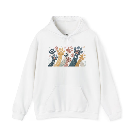 Colorful Paw Print Hooded Sweatshirt - Perfect for Pet Lovers, Animal Enthusiasts, Gifts for Birthdays, Holidays, Cozy Casual Wear
