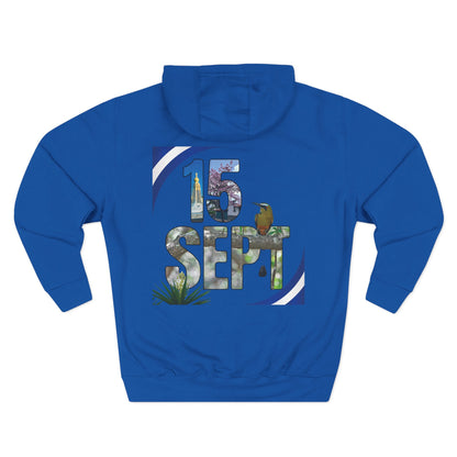 Heartfelt Fleece Hoodie, Celebrate Salvadorean Independence, Fall Wardrobe Essential, Cozy Gift for Nature Lovers, Perfect for September Events