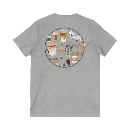 Coffee Lover V-Neck Tee, Unisex T-Shirt for Baristas, Gift for Coffee Enthusiasts, Cute Coffee Shirt, Funny Coffee Apparel