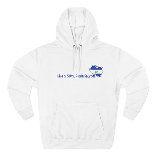 Heartfelt Fleece Hoodie, Celebrate Salvadorean Independence, Fall Wardrobe Essential, Cozy Gift for Nature Lovers, Perfect for September Events