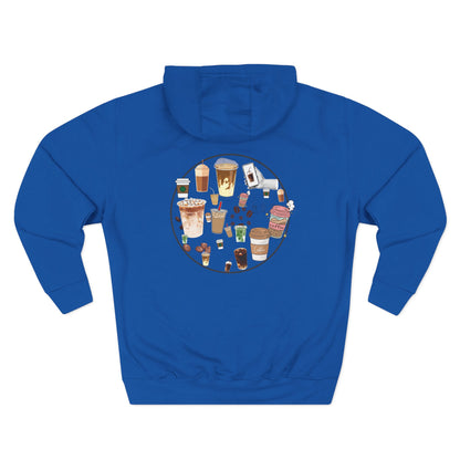 Cozy Coffee Lover Hoodie, Fleece Pullover, Gift for Coffee Enthusiasts, Casual Wear, Fun Coffee Design, Warm Layer