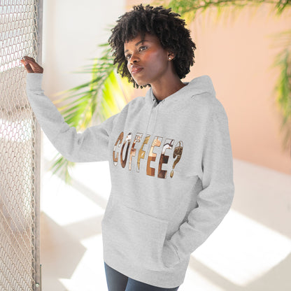 Cozy Coffee Lover Hoodie, Fleece Pullover, Gift for Coffee Enthusiasts, Casual Wear, Fun Coffee Design, Warm Layer