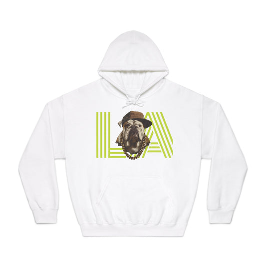 LA & BIG RACKS Hooded Sweatshirt, Unisex Hoodie, Funny Sweatshirt, Gift for Dog Lovers, Casual Wear, Streetwear Style