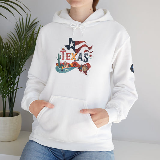 Texas Pride Hooded Sweatshirt - Unisex Heavy Blend, Cozy Texas Apparel, Graphic Sweatshirt for Men & Women, Gift for Texans, State [...]