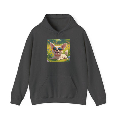 Playful Corgi Sweatshirt, Cozy Hoodie, Dog Lover Gift, Cute Pet Apparel, California Style, Sunglasses Dog Design