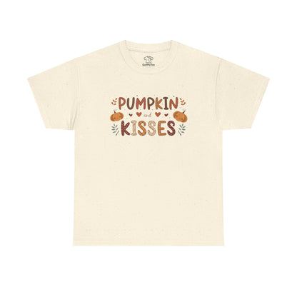 Fall Vibes Unisex Heavy Cotton Tee - Pumpkin Kisses Tee, Autumn Shirt, Halloween Apparel, Cozy Fall Outfit, Seasonal Gift