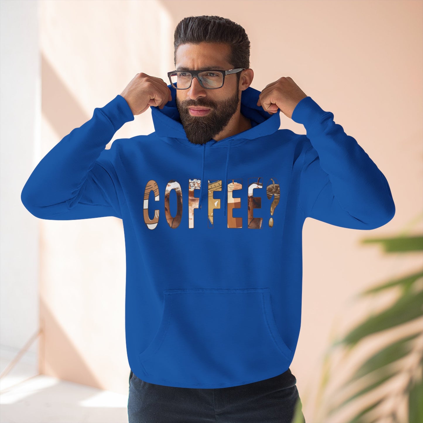 Cozy Coffee Lover Hoodie, Fleece Pullover, Gift for Coffee Enthusiasts, Casual Wear, Fun Coffee Design, Warm Layer