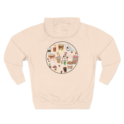 Cozy Coffee Lover Hoodie, Fleece Pullover, Gift for Coffee Enthusiasts, Casual Wear, Fun Coffee Design, Warm Layer