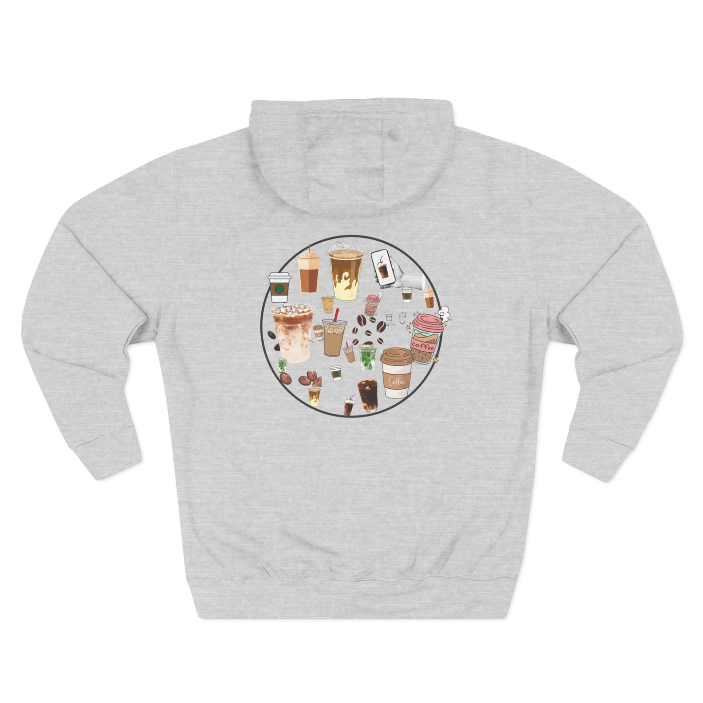Cozy Coffee Lover Hoodie, Fleece Pullover, Gift for Coffee Enthusiasts, Casual Wear, Fun Coffee Design, Warm Layer