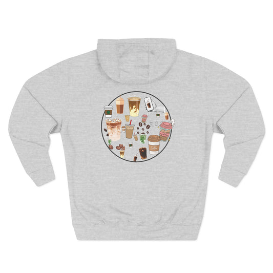 Cozy Coffee Lover Hoodie, Fleece Pullover, Gift for Coffee Enthusiasts, Casual Wear, Fun Coffee Design, Warm Layer