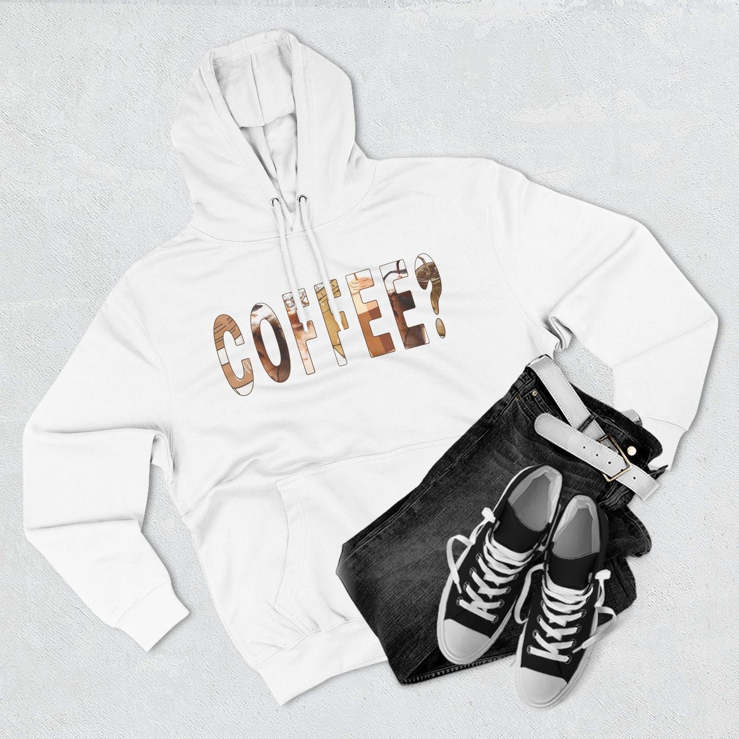 Cozy Coffee Lover Hoodie, Fleece Pullover, Gift for Coffee Enthusiasts, Casual Wear, Fun Coffee Design, Warm Layer