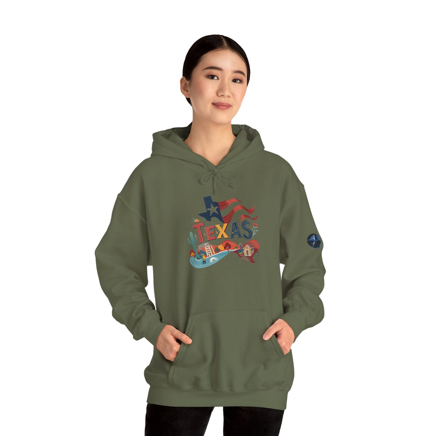 Texas Pride Hooded Sweatshirt - Unisex Heavy Blend, Cozy Texas Apparel, Graphic Sweatshirt for Men & Women, Gift for Texans, State [...]