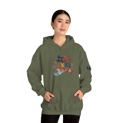Texas Pride Hooded Sweatshirt - Unisex Heavy Blend, Cozy Texas Apparel, Graphic Sweatshirt for Men & Women, Gift for Texans, State [...]