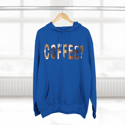 Cozy Coffee Lover Hoodie, Fleece Pullover, Gift for Coffee Enthusiasts, Casual Wear, Fun Coffee Design, Warm Layer