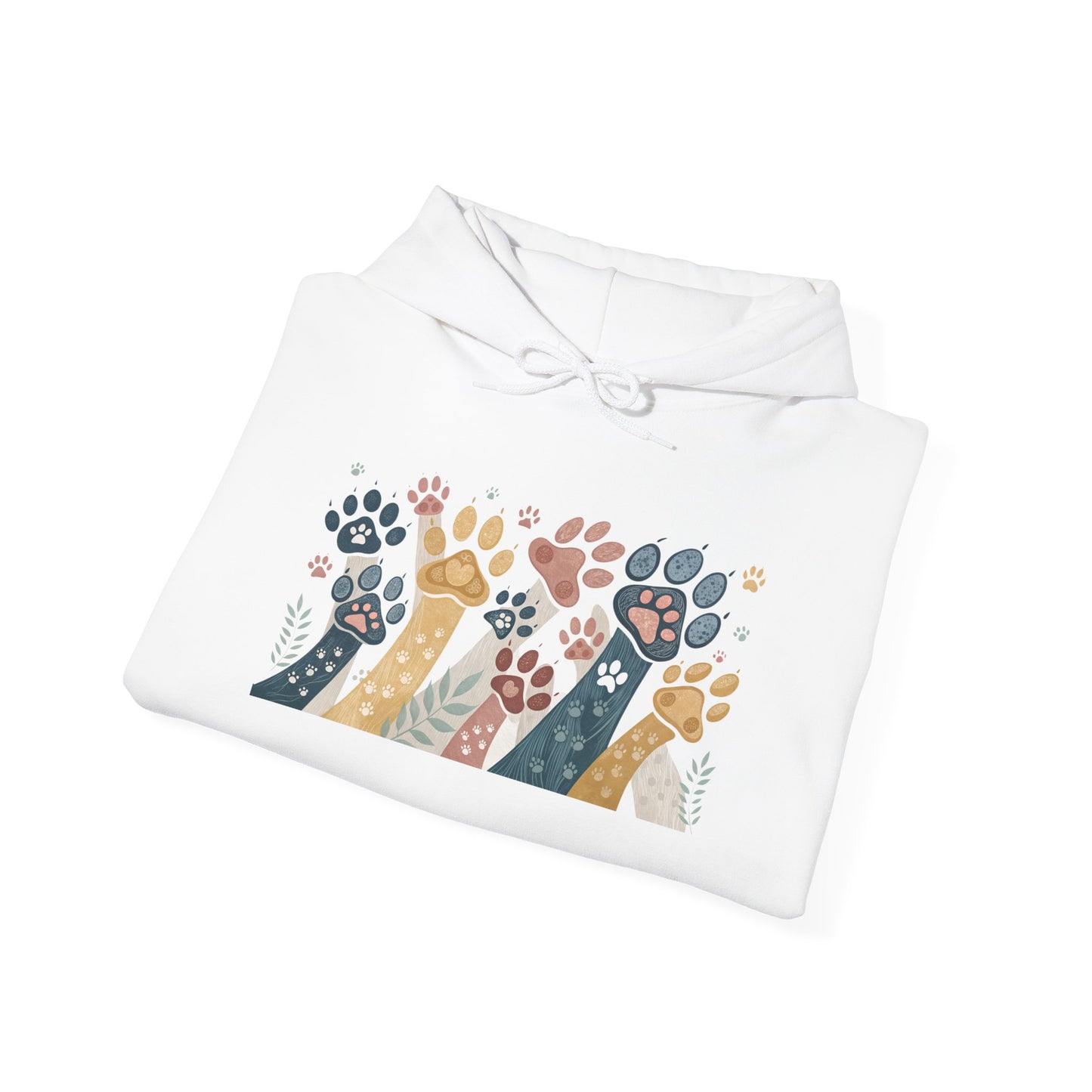 Colorful Paw Print Hooded Sweatshirt - Perfect for Pet Lovers, Animal Enthusiasts, Gifts for Birthdays, Holidays, Cozy Casual Wear