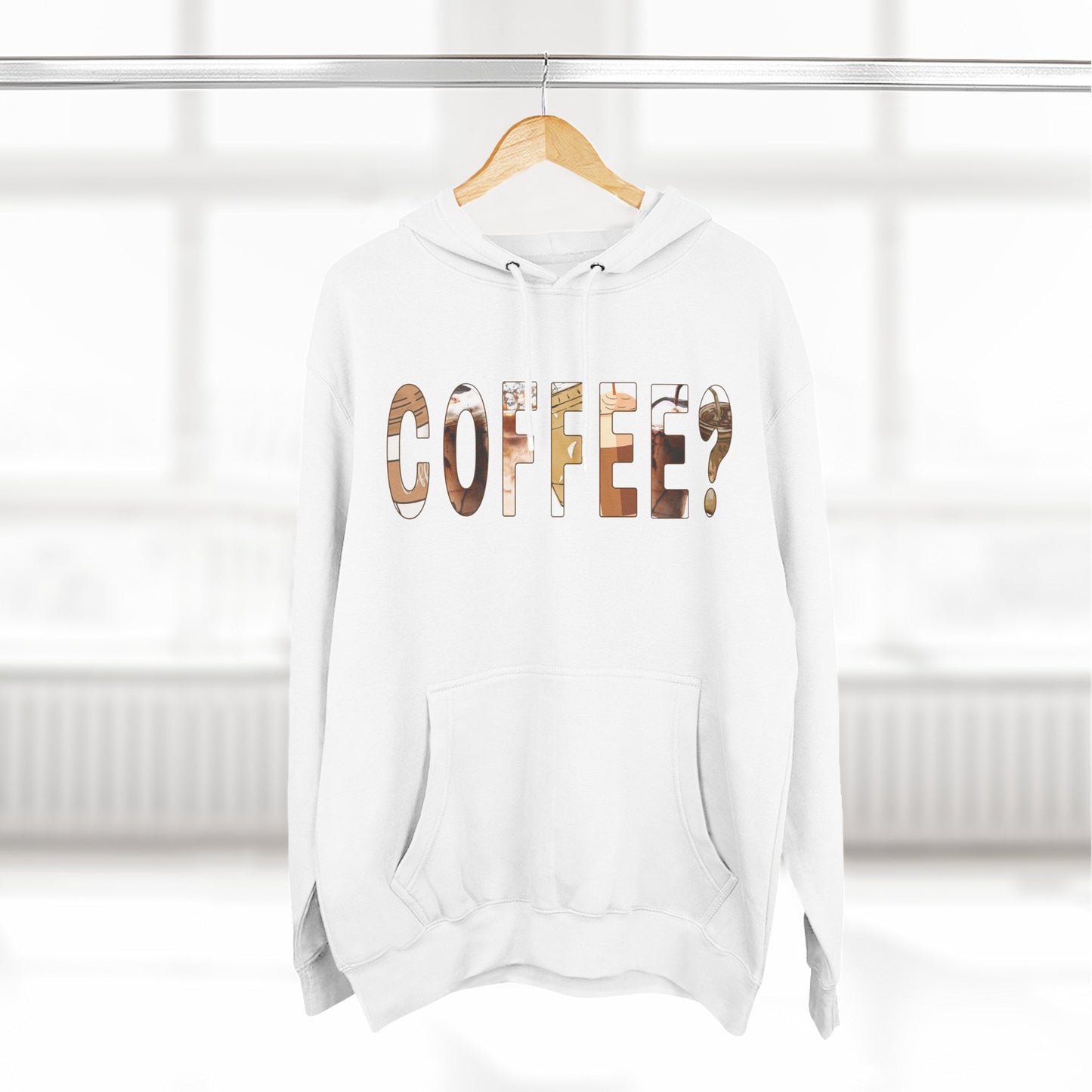 Cozy Coffee Lover Hoodie, Fleece Pullover, Gift for Coffee Enthusiasts, Casual Wear, Fun Coffee Design, Warm Layer