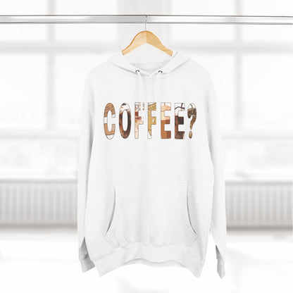 Cozy Coffee Lover Hoodie, Fleece Pullover, Gift for Coffee Enthusiasts, Casual Wear, Fun Coffee Design, Warm Layer