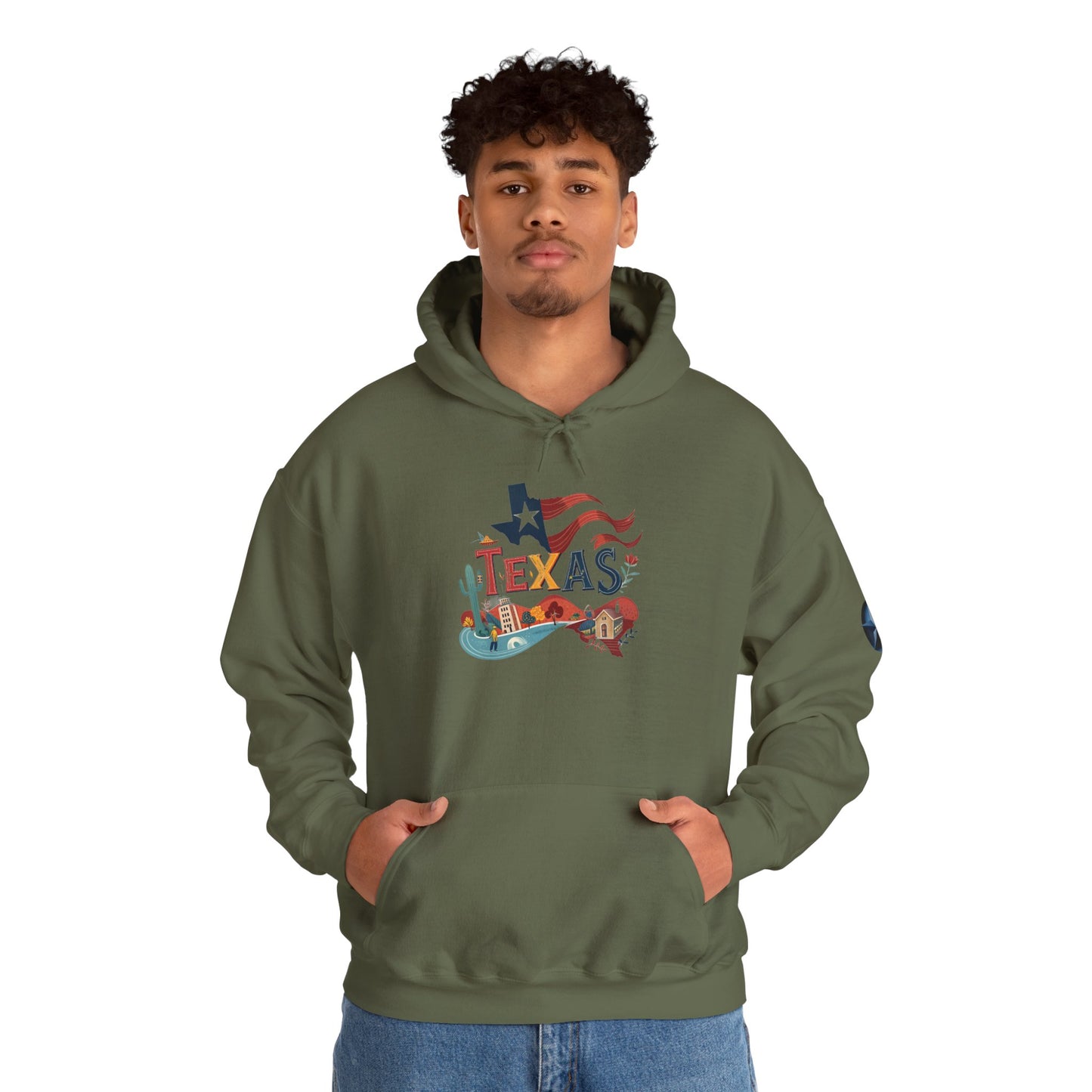 Texas Pride Hooded Sweatshirt - Unisex Heavy Blend, Cozy Texas Apparel, Graphic Sweatshirt for Men & Women, Gift for Texans, State [...]