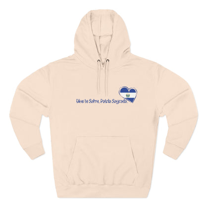 Heartfelt Fleece Hoodie, Celebrate Salvadorean Independence, Fall Wardrobe Essential, Cozy Gift for Nature Lovers, Perfect for September Events
